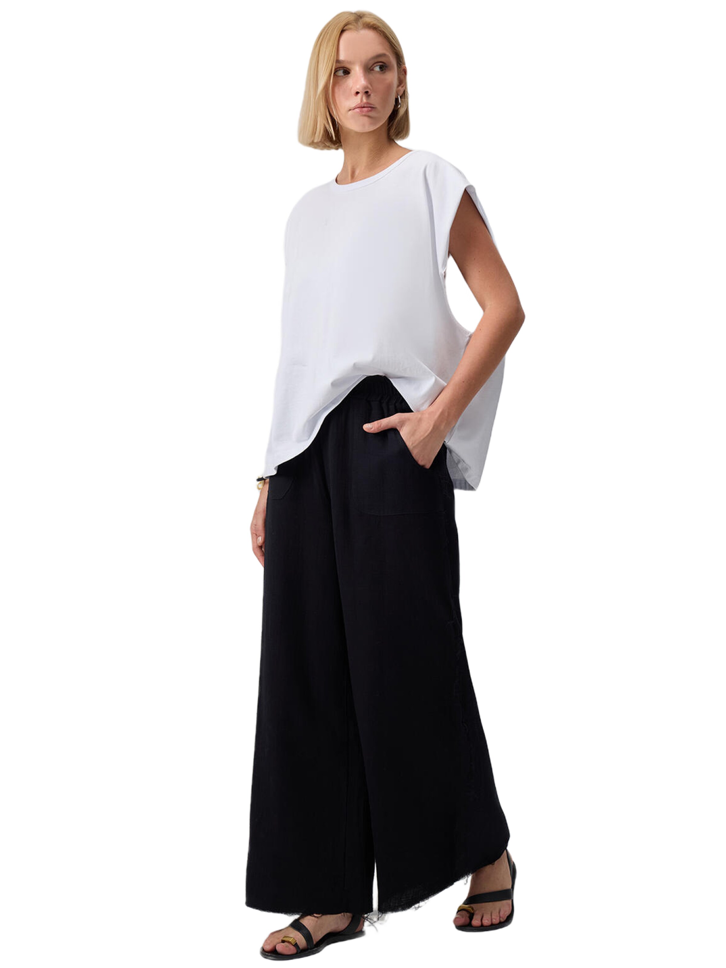 Touche Prive Wide Leg Hose in Schwarz