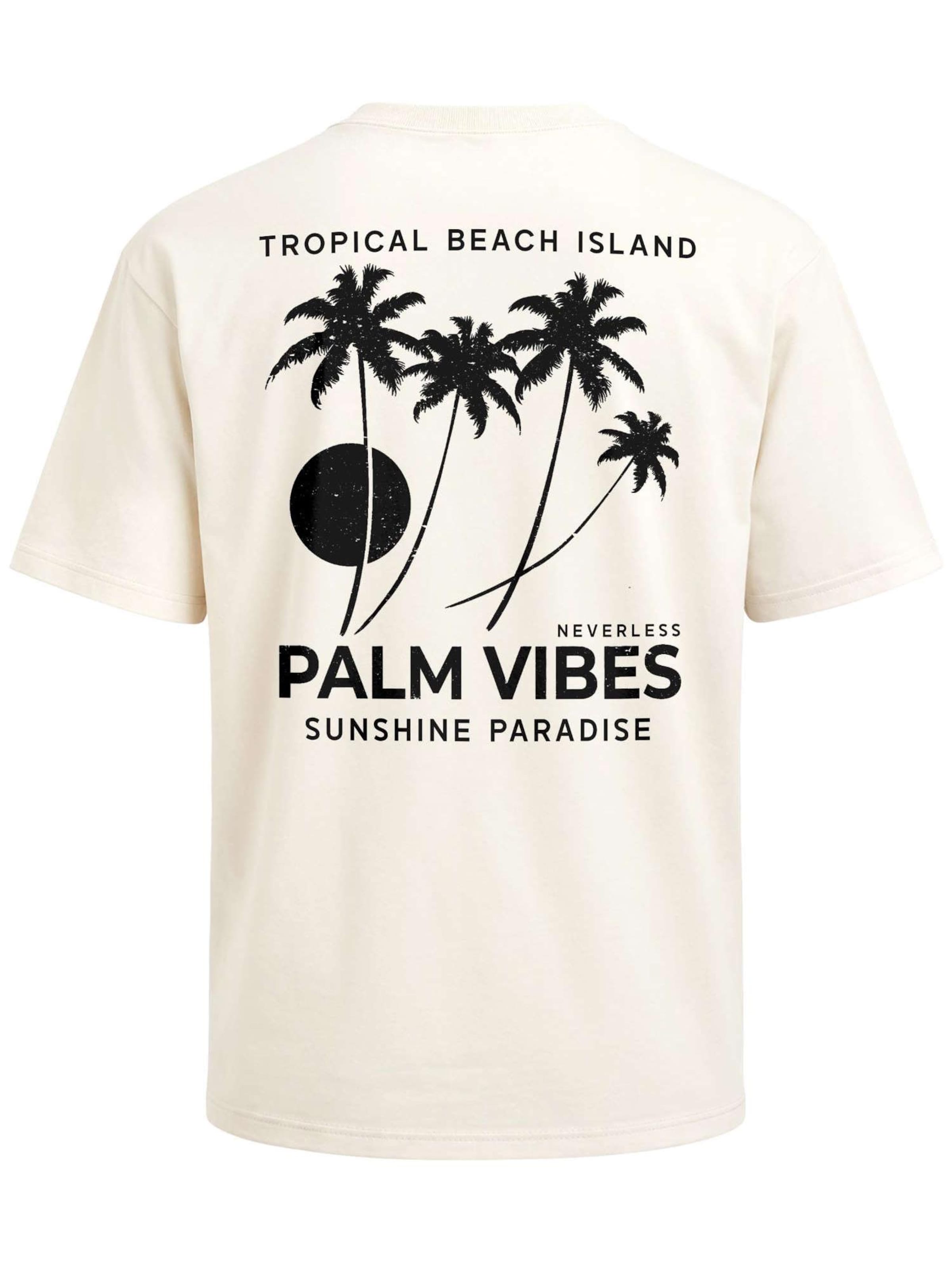 Neverless Shirt 'Palm Vibes' in Beige: front