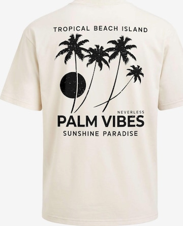 Neverless Shirt 'Palm Vibes' in Beige: Vorderseite