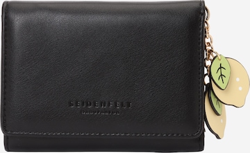 Seidenfelt Portemonnaie 'Ilmi' in Schwarz: Vorderseite