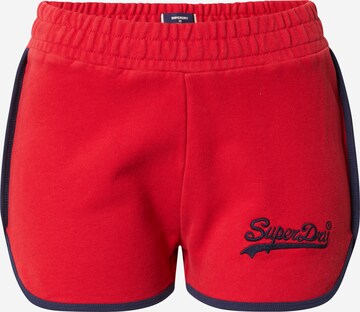 Superdry Spodnie w kolorze czerwony: przód