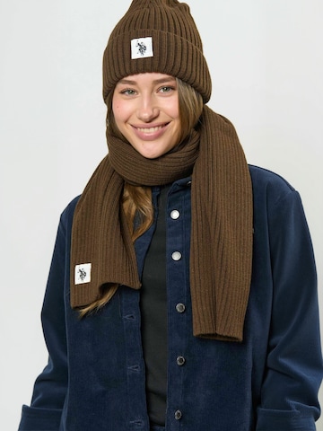 U.S. POLO ASSN. Sjaal ' UUGabi ' in Bruin: voorkant