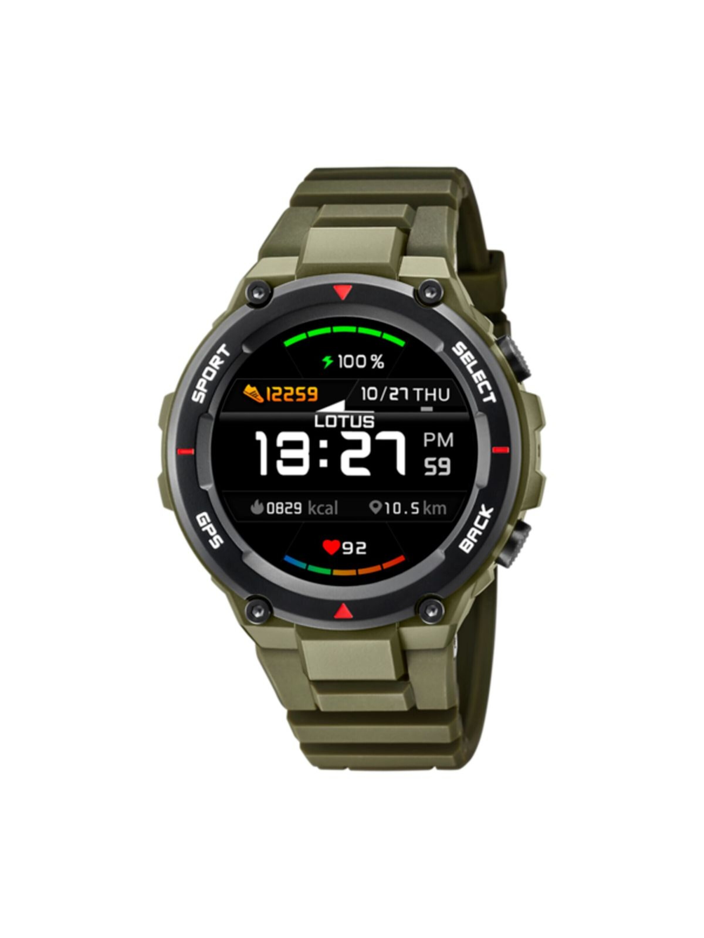 Montre digitale Lotus en vert : devant