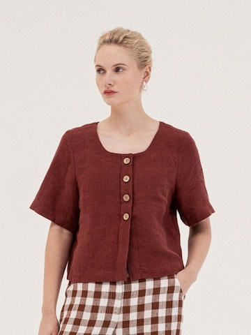Haut 'Maeve' AmourLinen en rouge : devant