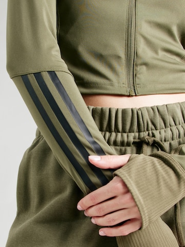 ADIDAS PERFORMANCE Athletic Zip-Up Hoodie 'Hyperglam' in Green