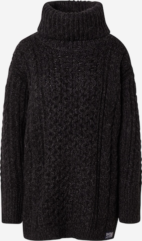 Superdry Gebreide jurk in Zwart: voorkant