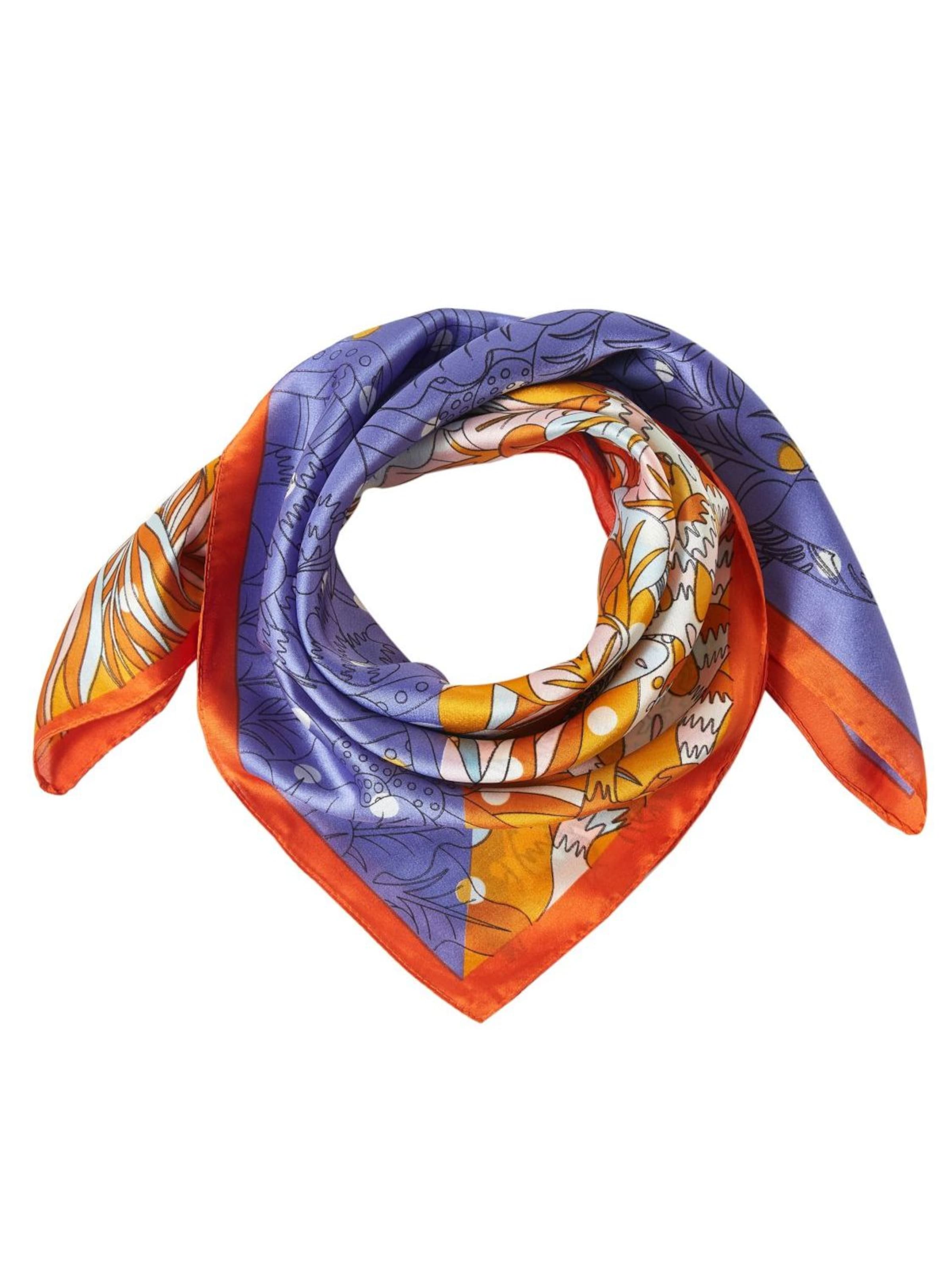 alberto cabale - Chal 'Petit carré de Soie Bigflower Cléo' en naranja