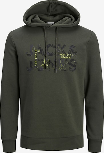 XS dydžio Megztinis be užsegimo 'TECH' iš JACK & JONES, spalva – geltona / tamsiai pilka / šviesiai žalia / tamsiai žalia, Prekių apžvalga