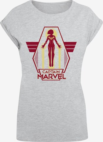 ABSOLUTE CULT T-Shirt 'Captain Marvel - Flying Warrior' in Grau: predná strana