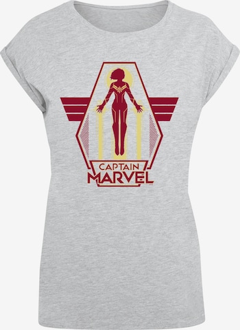 ABSOLUTE CULT Shirt 'Captain Marvel - Flying Warrior' in Grey: front