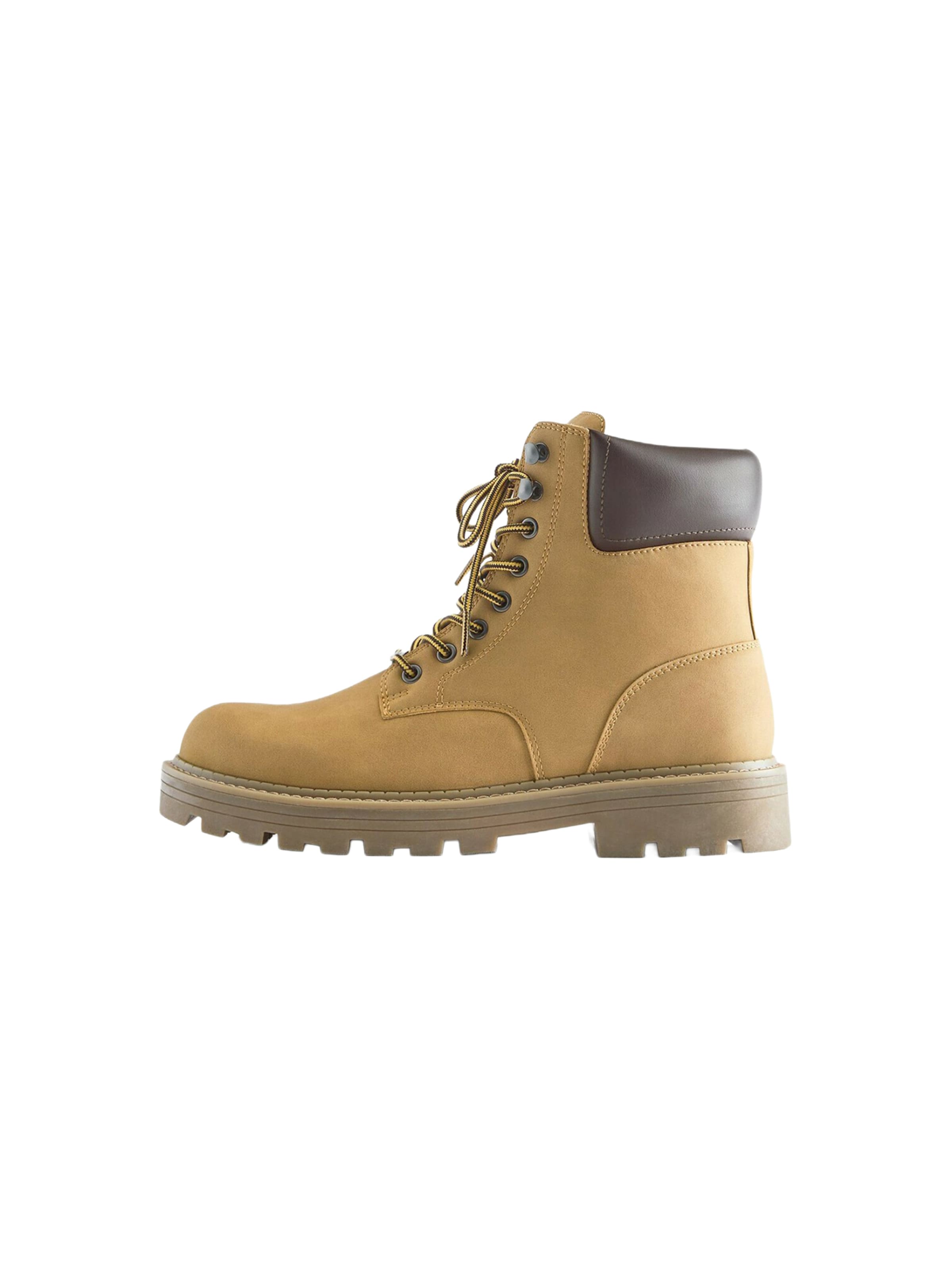 Pull&Bear Lace-Up Boots in Yellow: front
