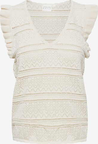 Atelier Rêve Knitted Top 'Irmurphey Wa' in Beige: front