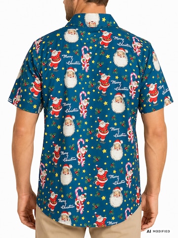 Regular fit Camicia 'Christmas Candycane' di King Kameha in blu