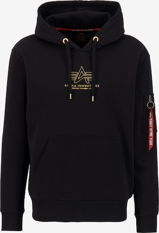 ALPHA INDUSTRIES Sweatshirt i svart: framsida