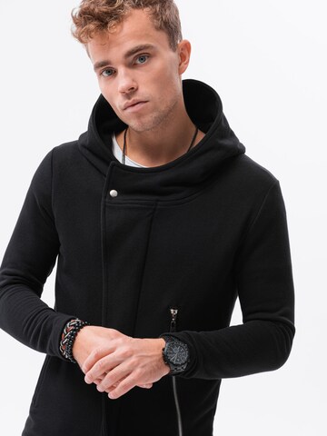 Ombre Zip-Up Hoodie 'B668' in Black