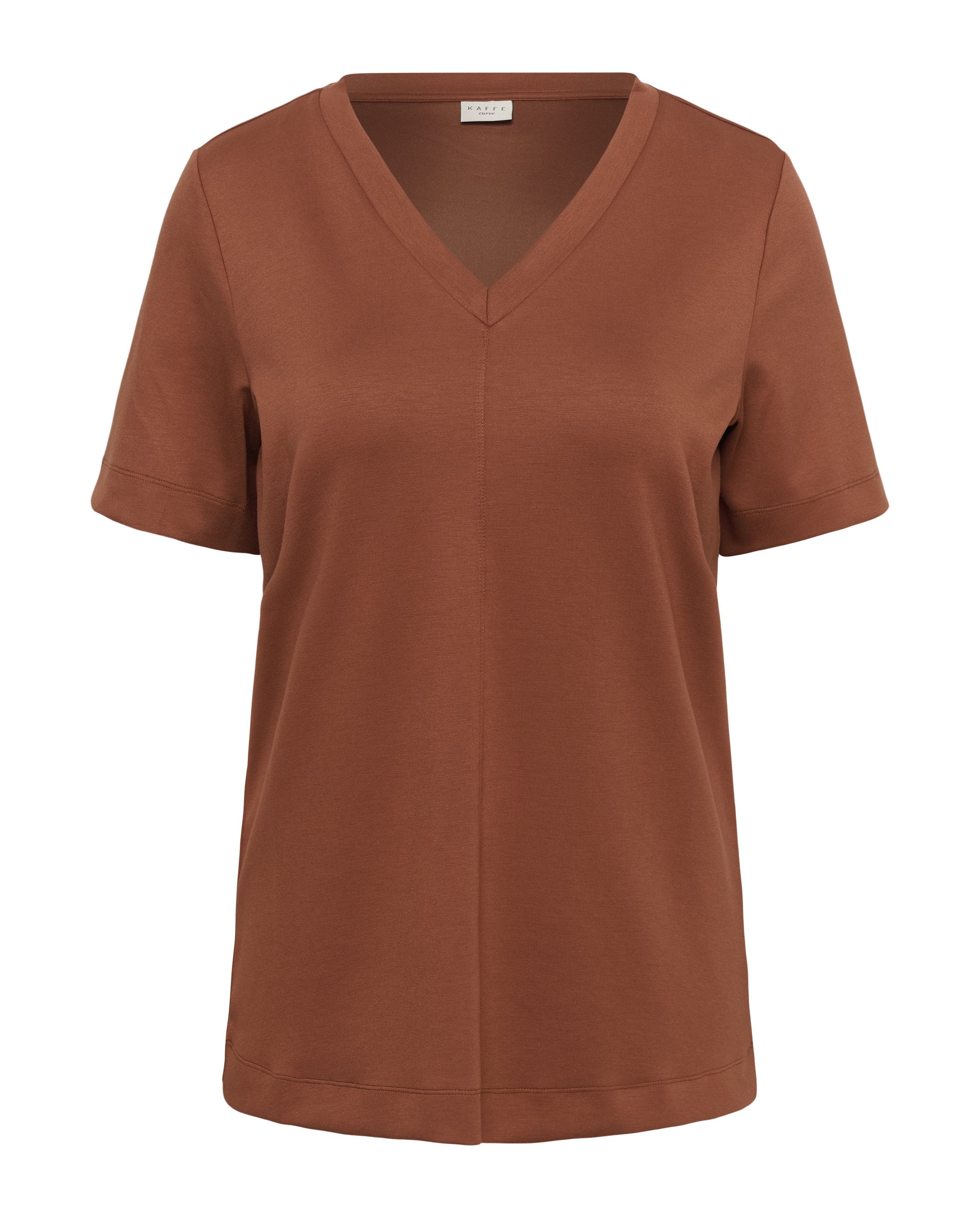 KAFFE CURVE - Camiseta 'Annia' en marrón: frente