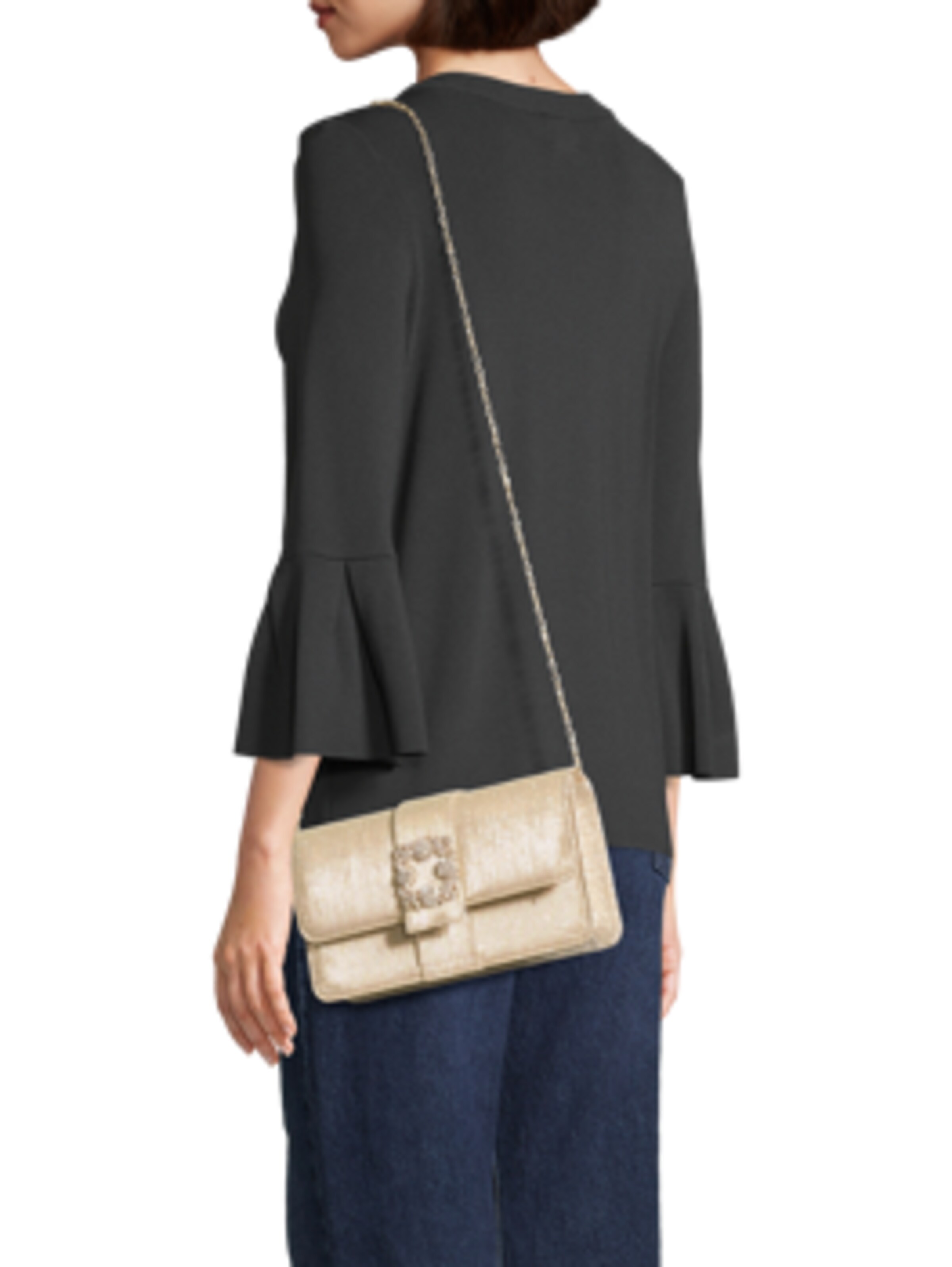 Pochette mascara en or : devant