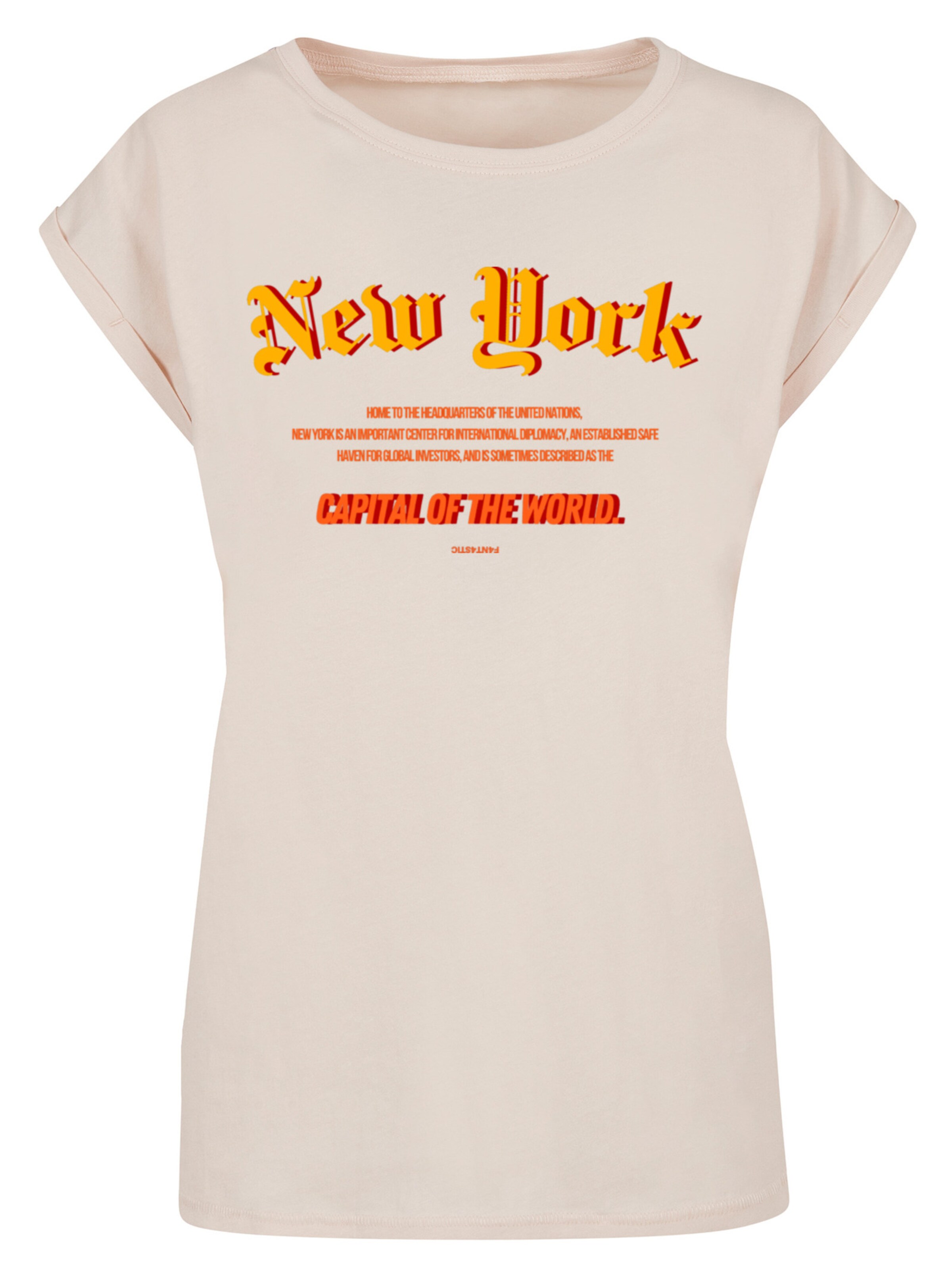 T-shirt F4NT4STIC en beige : devant