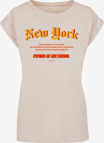 T-shirt F4NT4STIC en beige : devant