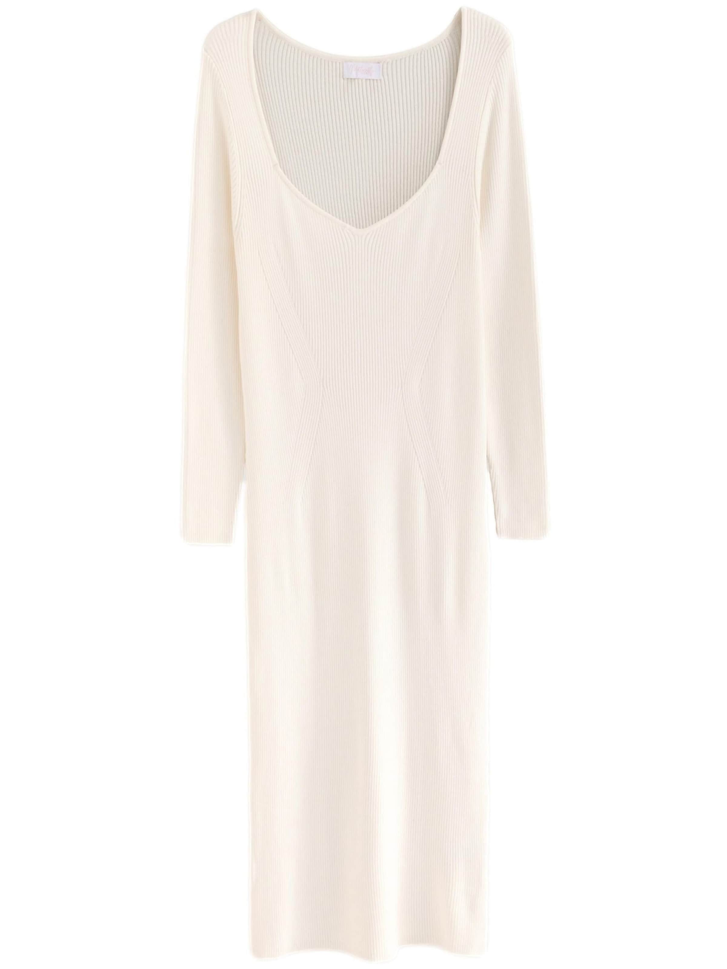 Next Pletené šaty - Biela: predná strana