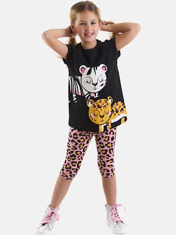 Denokids Trainingspak 'Leo & Zebra' in Gemengde kleuren: voorkant