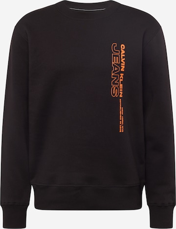 melns Calvin Klein Jeans Sportisks džemperis: no priekšpuses