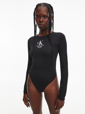 Calvin Klein Jeans Shirt bodysuit in Black: front