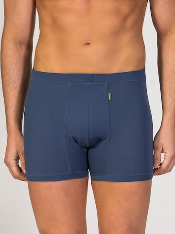 zd ZERO DEFECTS Boxershorts 'Helios fly front boxer' in Blau: Vorderseite