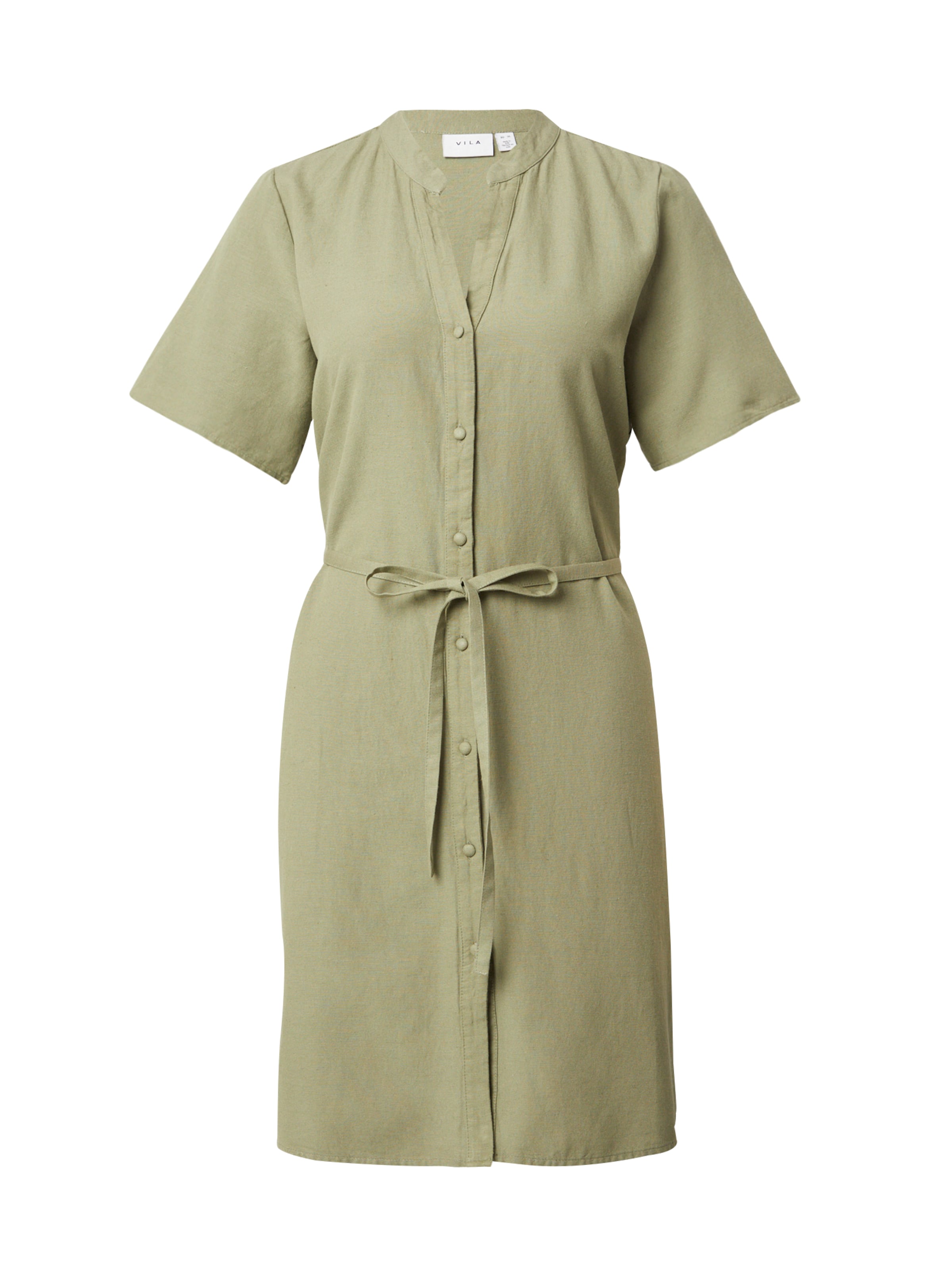 VILA Рокля тип риза 'PRISILLA' в зелено: отпред