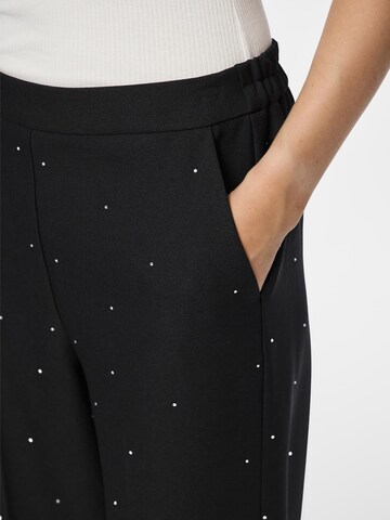 Wide Leg Pantalon à plis 'Peva' PIECES en noir