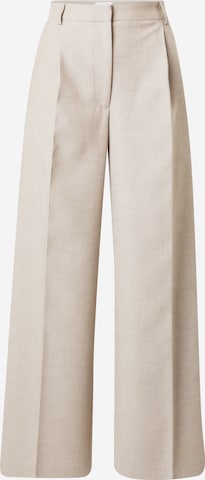 TOPSHOP - Pierna ancha Pantalón plisado en beige: frente