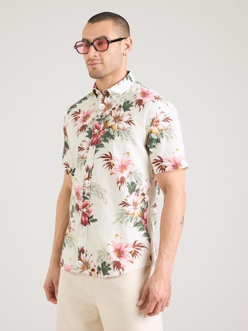 Coupe regular Chemise Lindbergh en blanc : devant