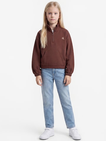 Calvin Klein Jeans Mikina – hnědá: přední strana