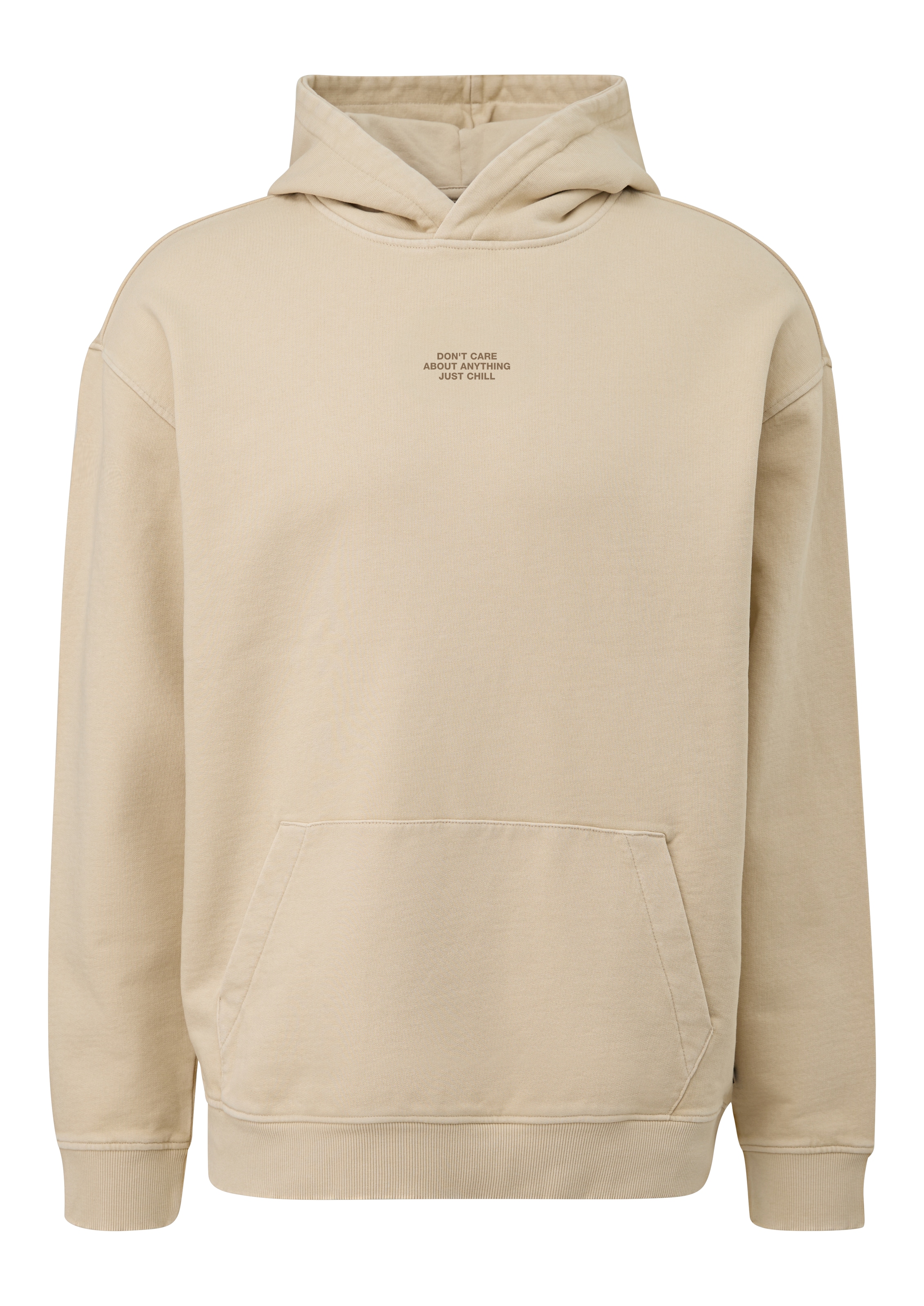 Sweat-shirt QS en beige : devant