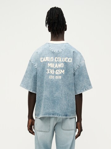 T-Shirt Carlo Colucci en bleu : devant
