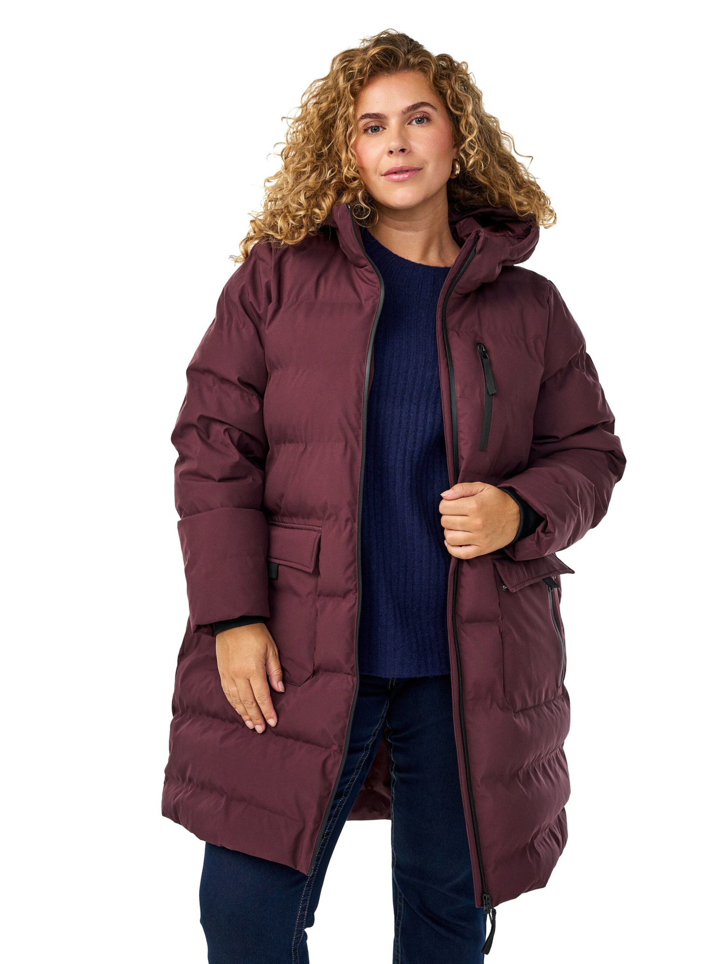 sarkans Zizzi Ziemas mētelis 'Msealed': no priekšpuses