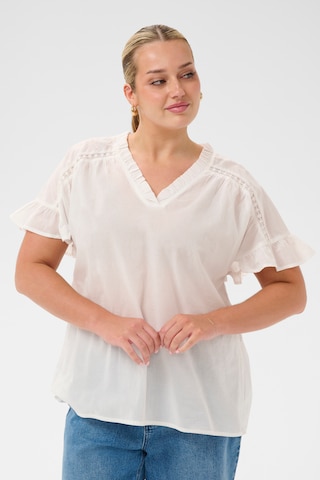 KAFFE CURVE Bluse 'KCValeria' i hvid: forside