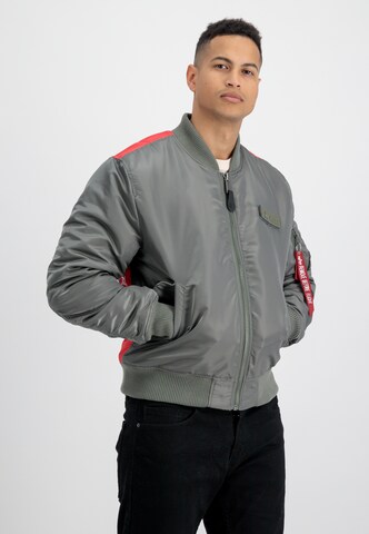 ALPHA INDUSTRIES Between-Season Jacket 'Fighter Squadron' in Grey: front