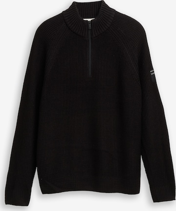 Pulover de la TOM TAILOR DENIM pe negru: față