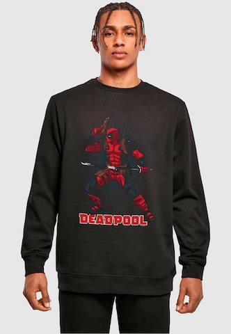 ABSOLUTE CULT Sweatshirt 'Deadpool - Gun Sword Burst' in Zwart: voorkant