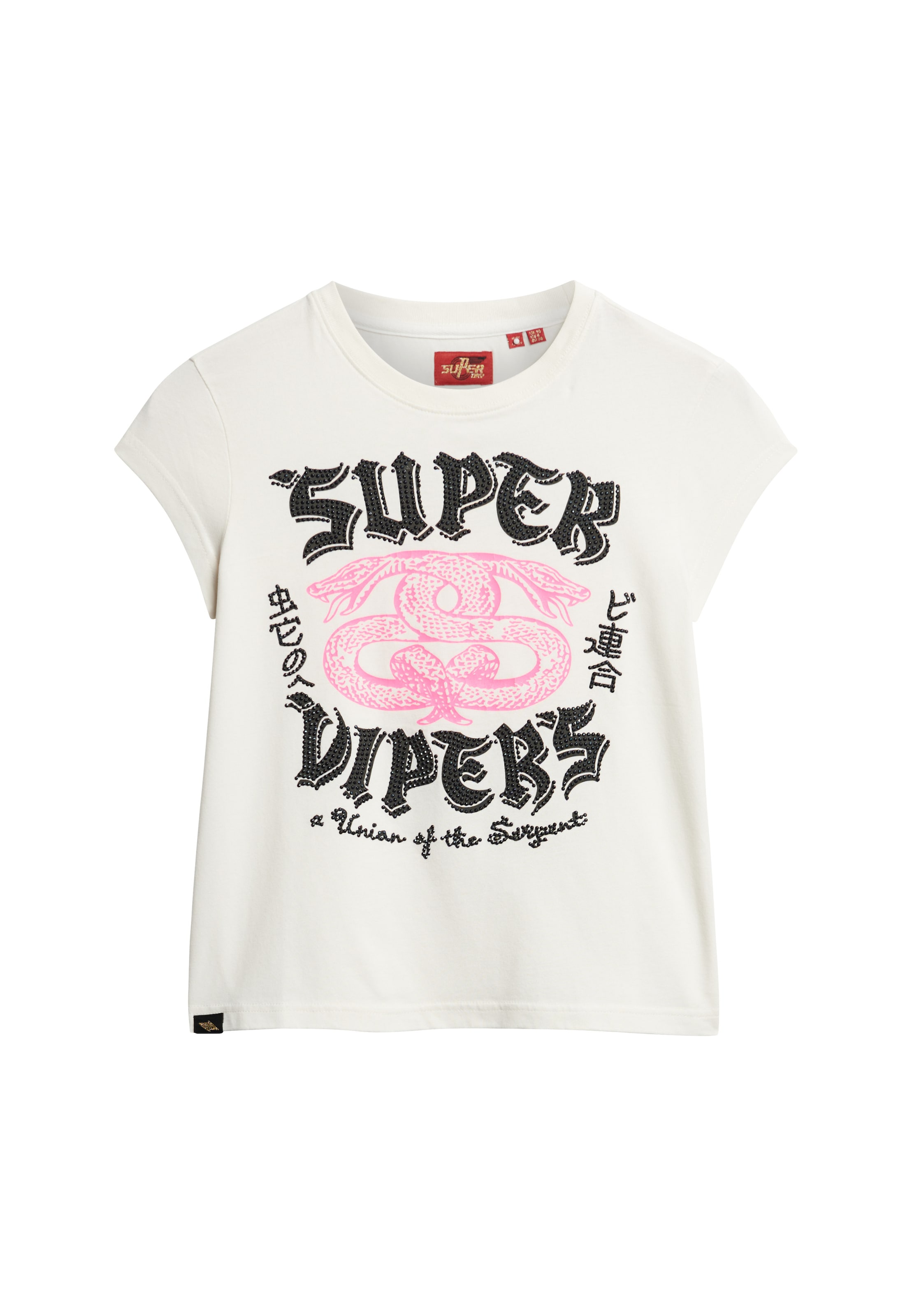 Superdry Camisa em ecru / rosa claro / preto, Vista do artigo