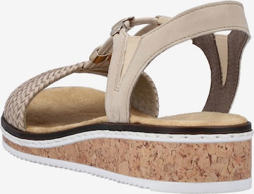 Sandales 'V3662' Rieker en beige