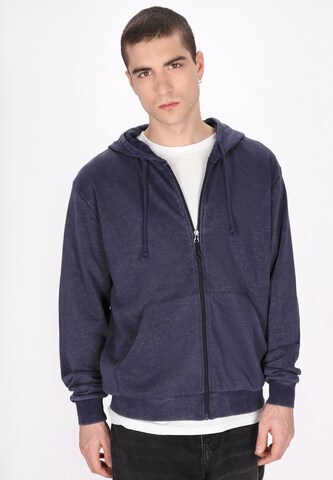 TUFFSKULL - Casaco em moletão 'Back To School' em azul: frente