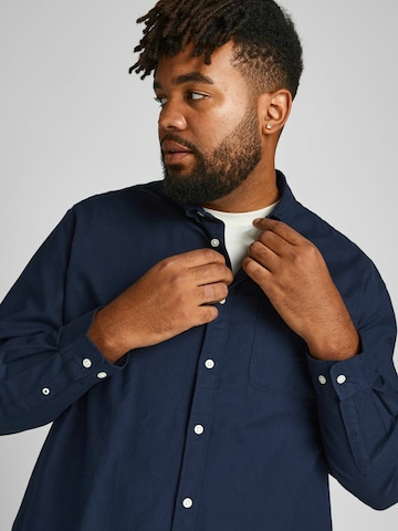 Jack & Jones Plus Regular Fit Paita 'Oxford' värissä sininen