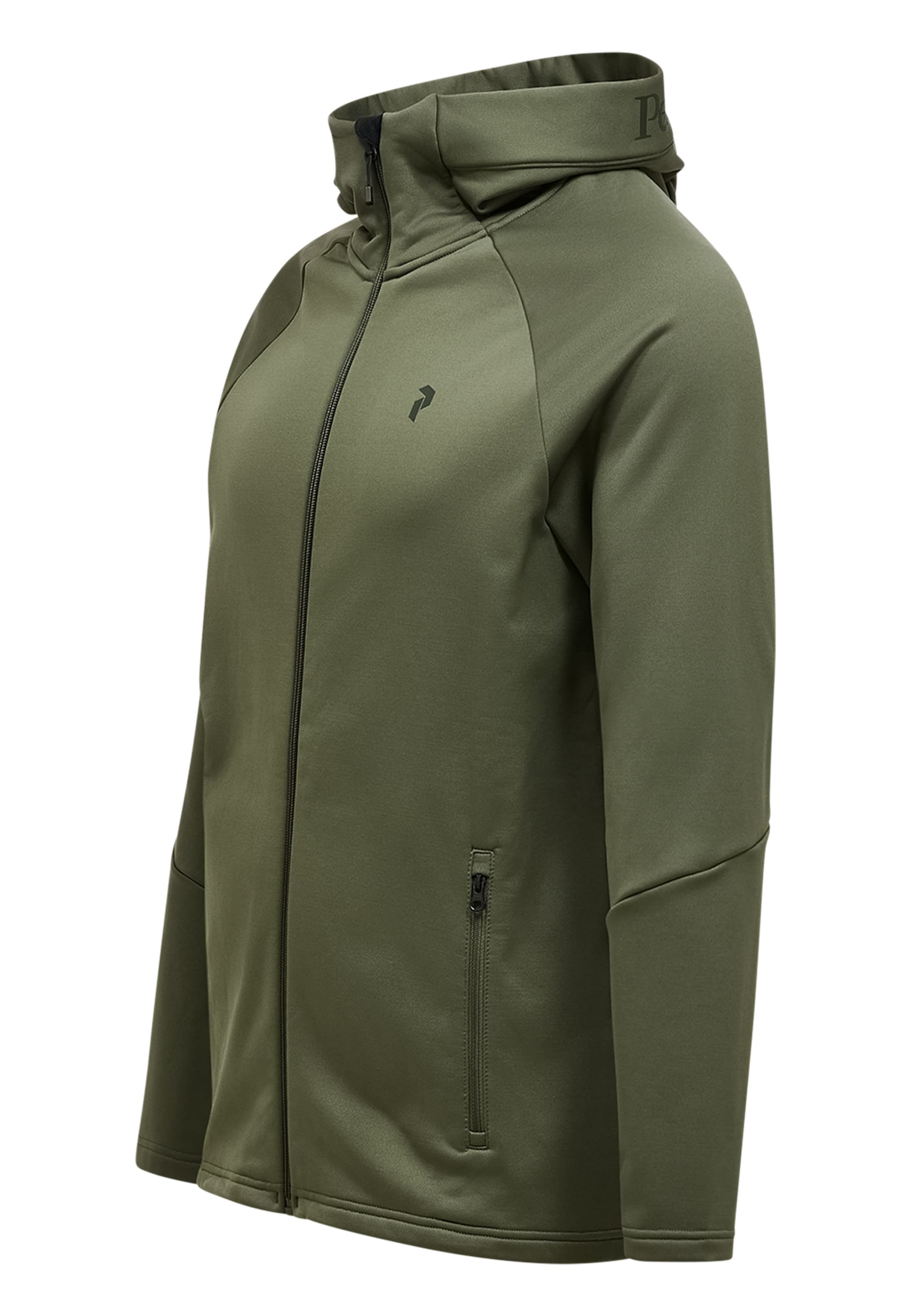 PEAK PERFORMANCE Fleece jacket 'M Rider Essentials Midlayer Zip Hood' in Green