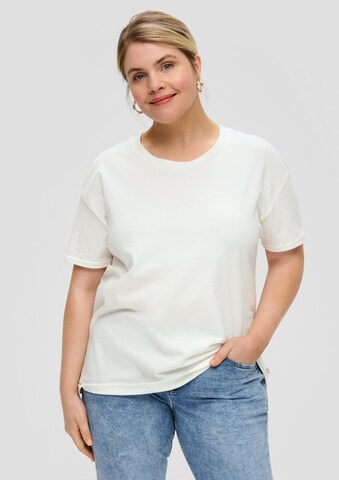 T-shirt oversize QS en blanc : devant