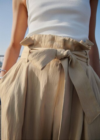 MANGO Loosefit Hose 'Paper' in Beige