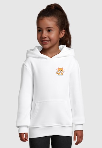 Merchcode Sweatshirt 'Cute Cat' in White: front