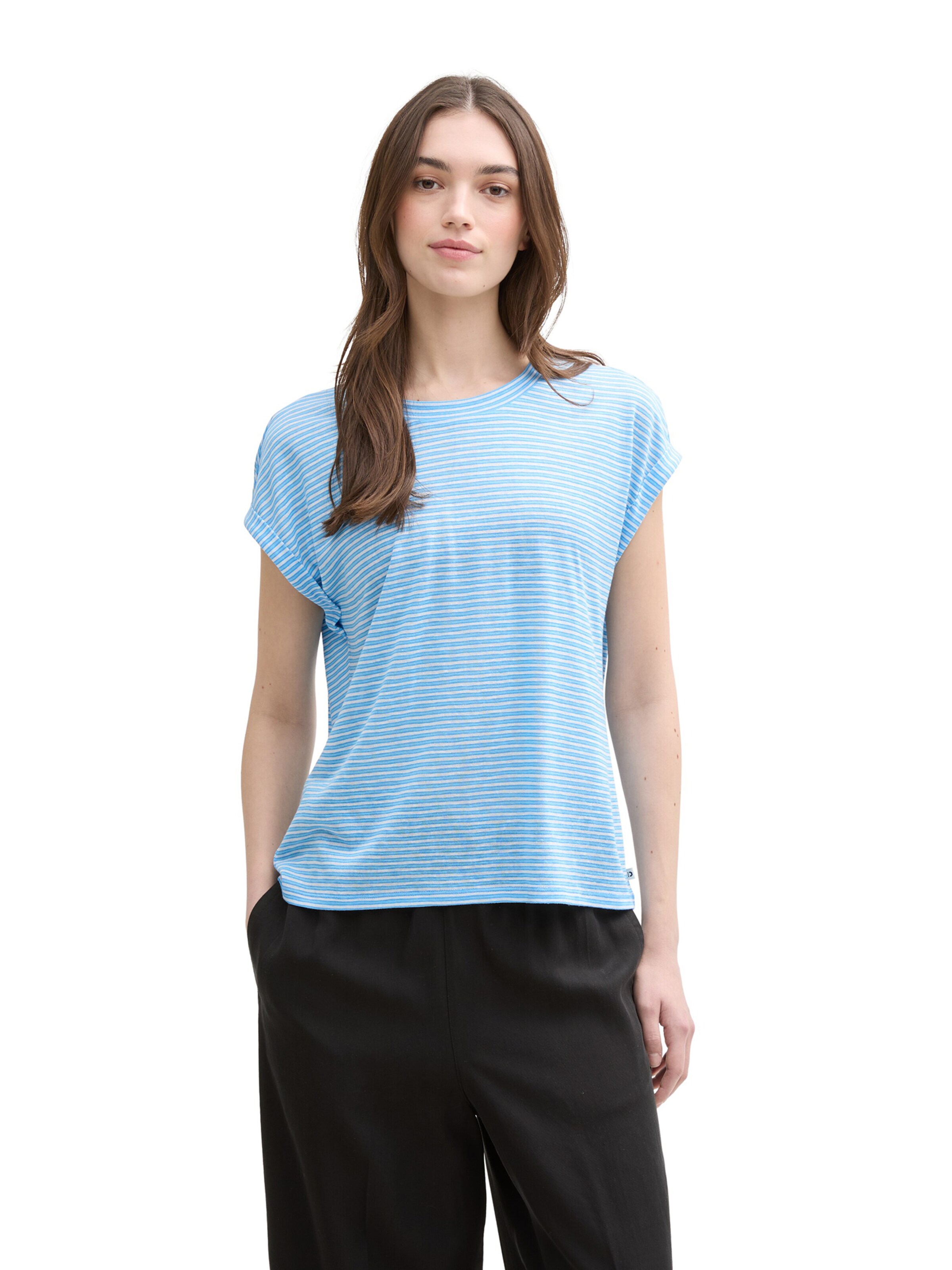 TOM TAILOR DENIM Tričko – modrá: přední strana