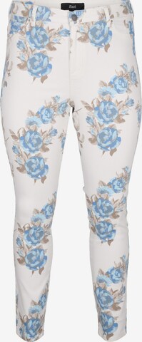 Zizzi - Slimfit Vaquero 'Amy' en blanco: frente